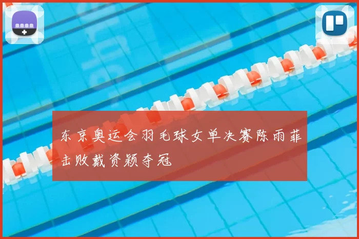 东京奥运会羽毛球女单决赛陈雨菲击败戴资颖夺冠